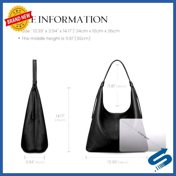 Genuine Leather Slouchy Hobo Tote Handbag Shoulder Satchel Tassel Ribbon